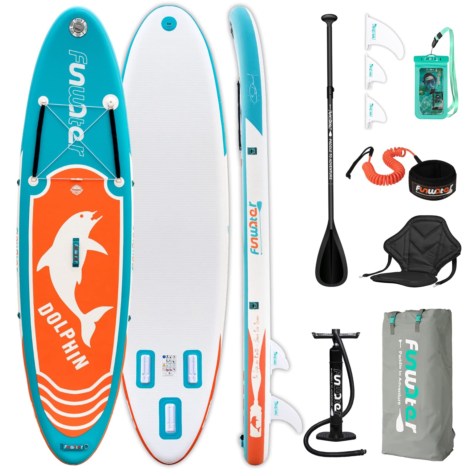 [AU Direct]  Inflatable Stand up Paddle Board 305*78*15 CM Ultra Lightweight All Includes Paddle Board, Adj Paddle, Kayak Seat, Pump, Backpack, Leash, Waterproof Bag, Non-Slip Deck Pad for Teenagers and Adults SUPFW08A