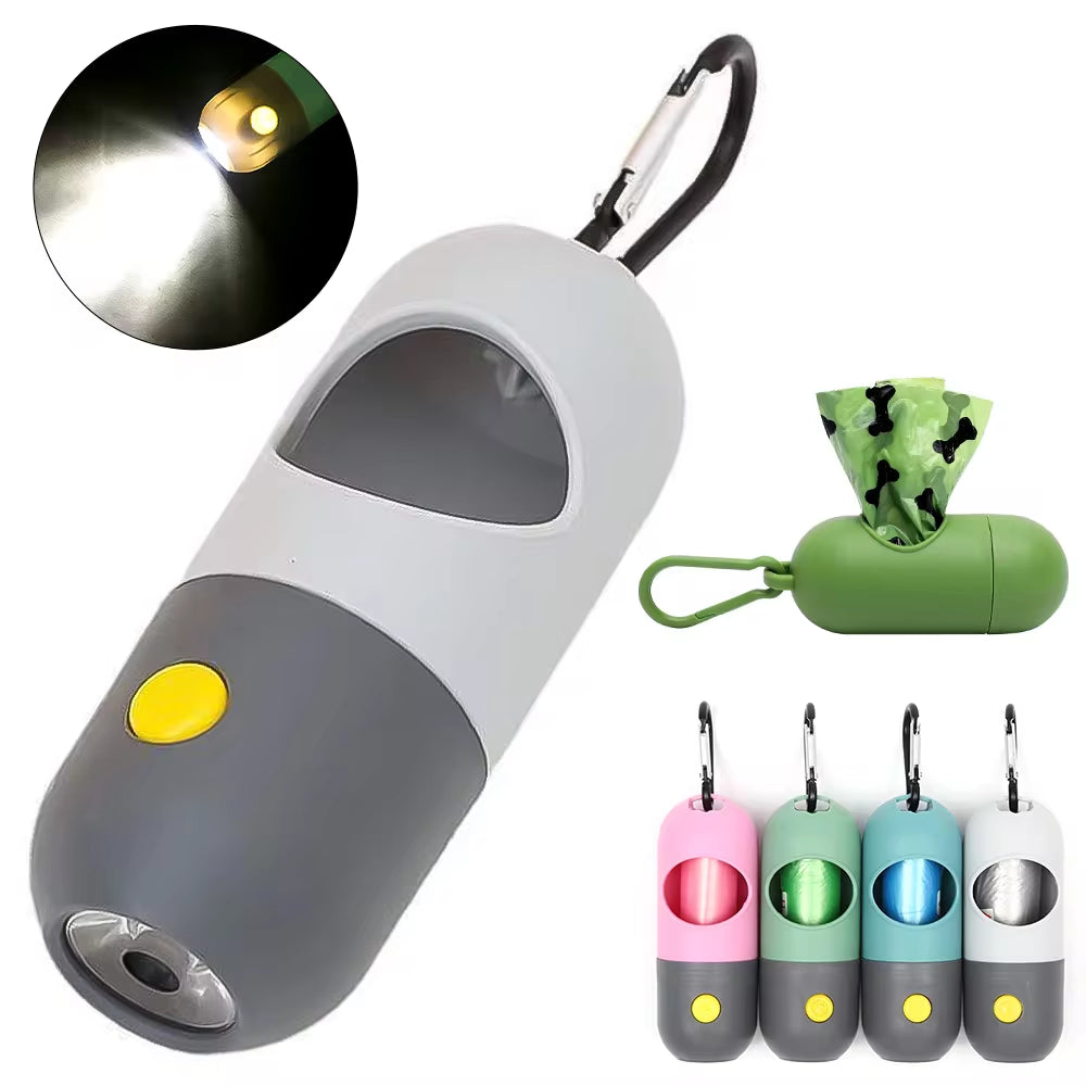 LED Light Dog Waste Bag Dispenser - Eco-Friendly Portable Pet Cleaning Accessories for Dogs and Cats