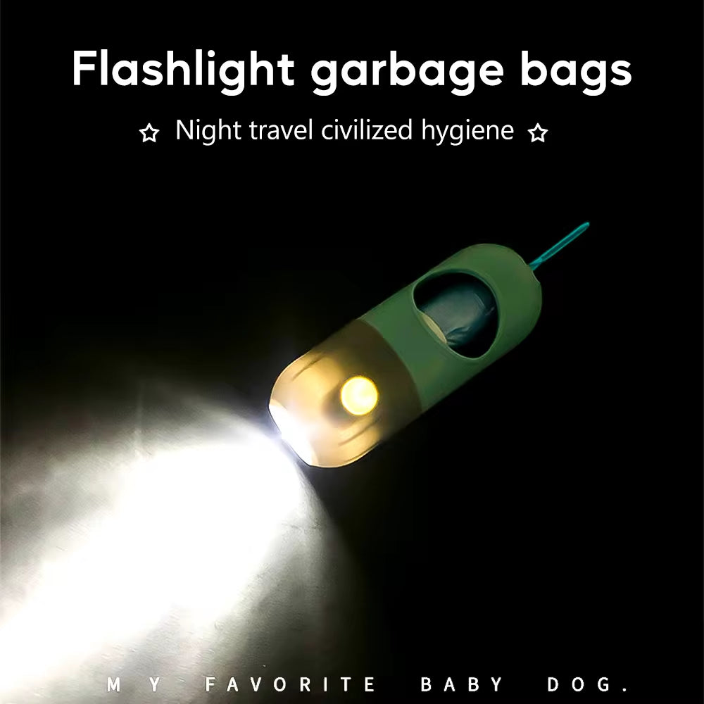 LED Light Dog Waste Bag Dispenser - Eco-Friendly Portable Pet Cleaning Accessories for Dogs and Cats