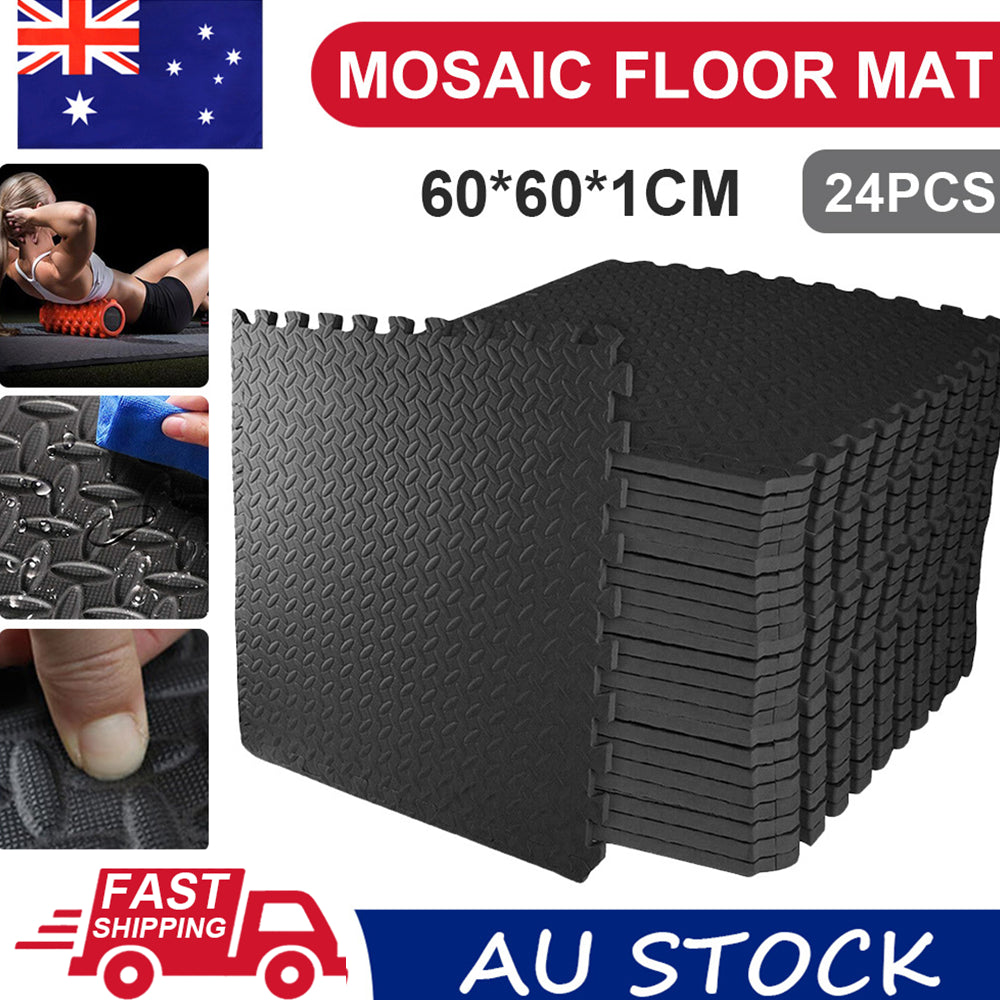 96X Interlocking Heavy Duty EVA Foam Gym Flooring Mat Floor Mats Tiles 60X60Cm