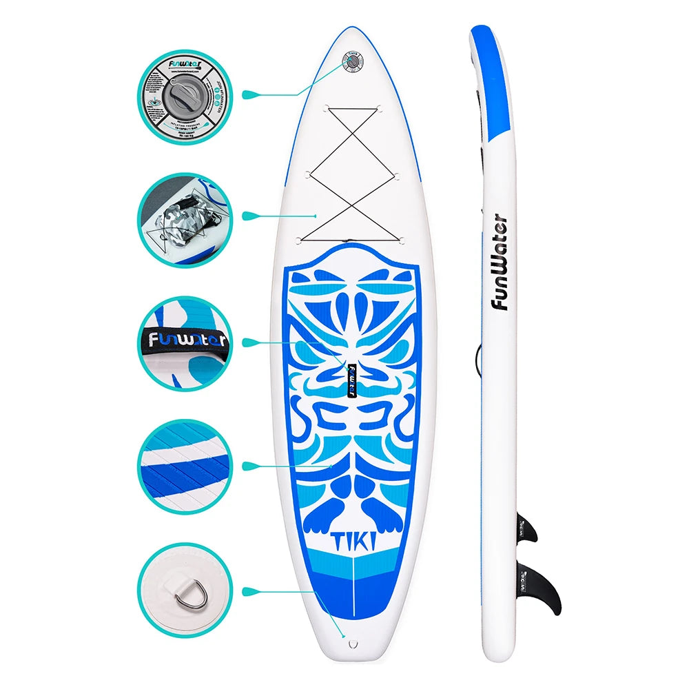 [AU Direct]  10'6'' Inflatable Ultra-Light (17.6Lbs) Stand up Surfboard for All Skill Levels Everything Included with Stand up Paddle Board, Adj Paddle, Pump, ISUP Travel Backpack, Leash, Waterproof Bag SUPFW02A