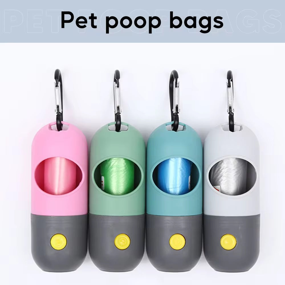 LED Light Dog Waste Bag Dispenser - Eco-Friendly Portable Pet Cleaning Accessories for Dogs and Cats